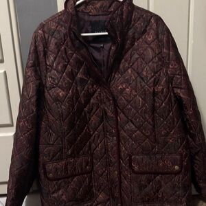 Talbots Quilted Maroon Puffer Jacket Size 1X